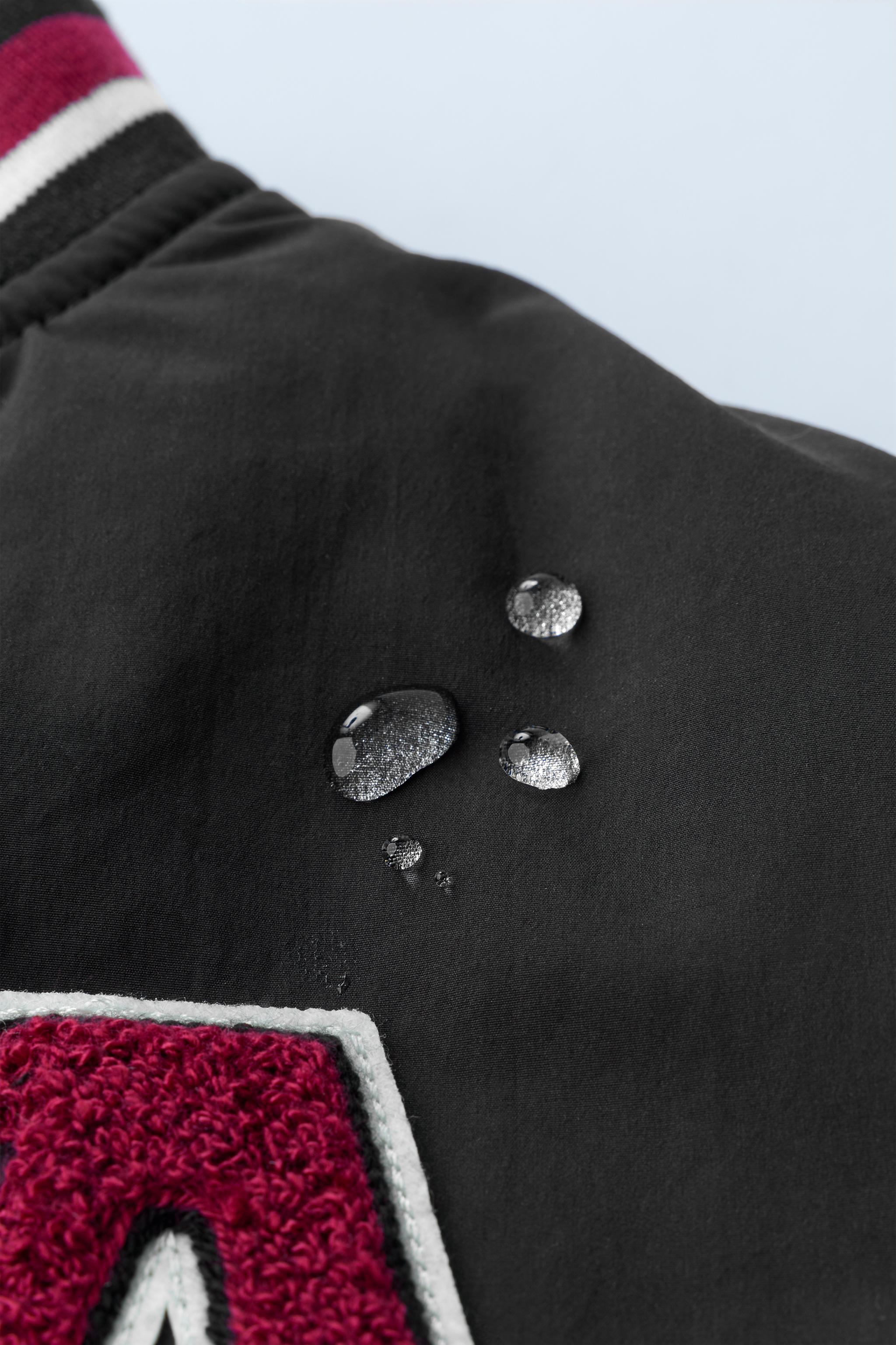 PATCH SHEARLING LINED BOMBER JACKET